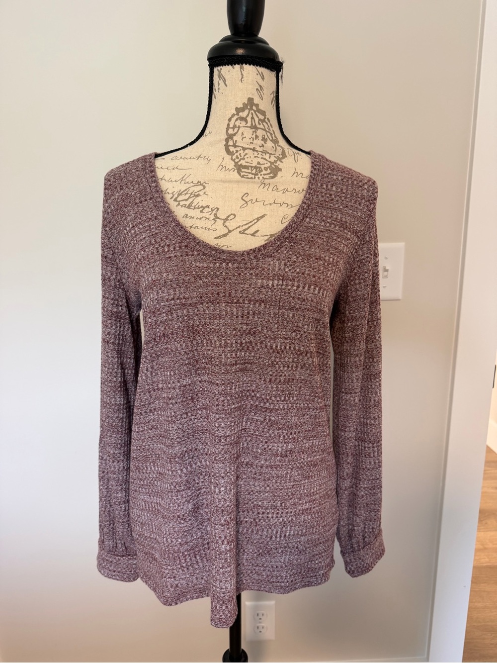 Express Marled Scoop Neck Long Sleeve Sweater